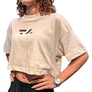 CROPPED OVER FEMININO - P - BEGE COM PRETO - TA Suplementos ACESSORIOS