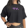 CROPPED OVER FEMININO - P - PRETO COM ROXO - TA Suplementos ACESSORIOS