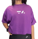 CROPPED OVER FEMININO - P - ROXO COM BRANCO - TA Suplementos ACESSORIOS