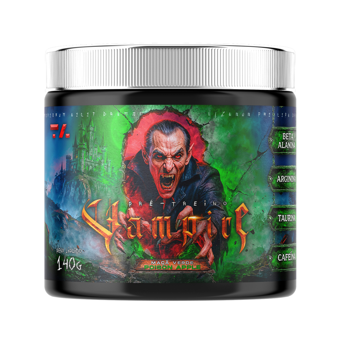 VAMPIRE BLACK - POTE - 140G - MAÇÃ VERDE - TA Suplementos PRE-TREINO