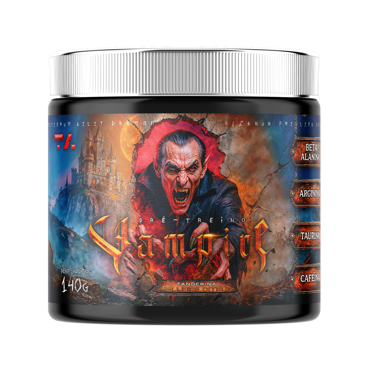 VAMPIRE BLACK - POTE - 140G - TANGERINA - TA Suplementos PRE-TREINO