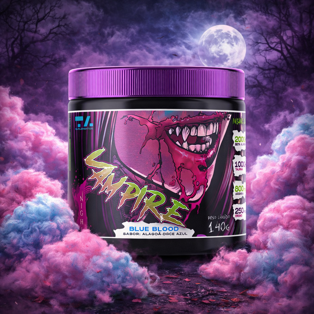 VAMPIRE NIGHT - POTE - 140G - BLUE BLOOD (ALGODAO DOCE) - TA Suplementos PRE - TREINO
