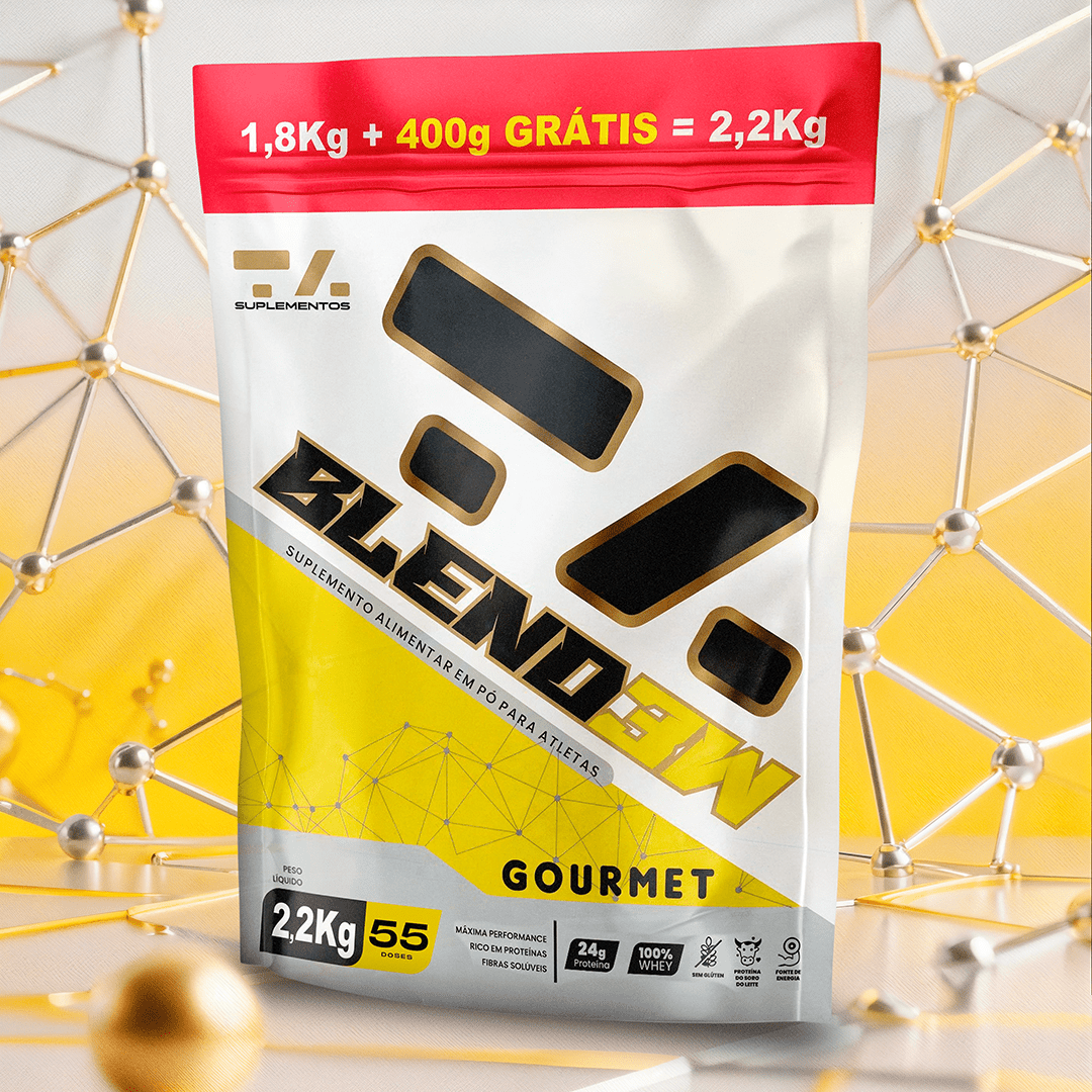 WHEY BLEND 3W - SACO - 1.8KG + 400G GRATIS - LEITE EM PÓ E MORANGO - TA Suplementos PROTEINA