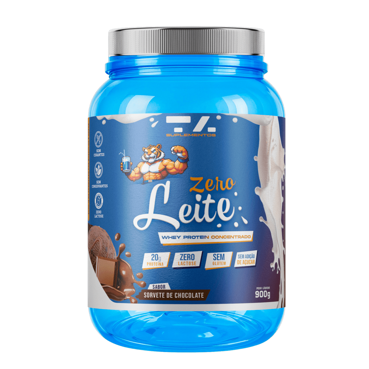 WHEY ZERO LEITE - POTE - 900G - SORVETE DE CHOCOLATE - TA Suplementos PROTEINA
